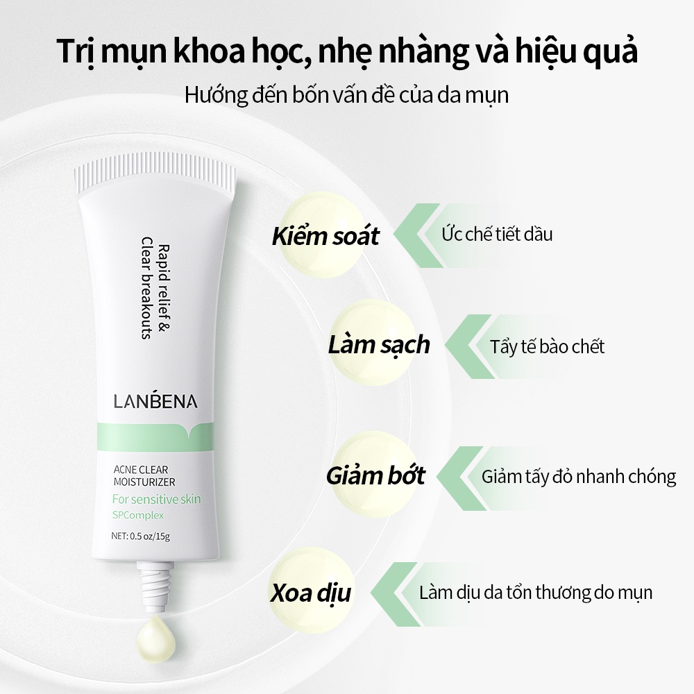 Sữa rửa mặt tạo bọt/ Toner làm sạch/ Serum/ Kem dưỡng ẩm/ Mặt nạ LANBENA loại bỏ mụn giảm mẩn đỏ se khít lỗ chân lông