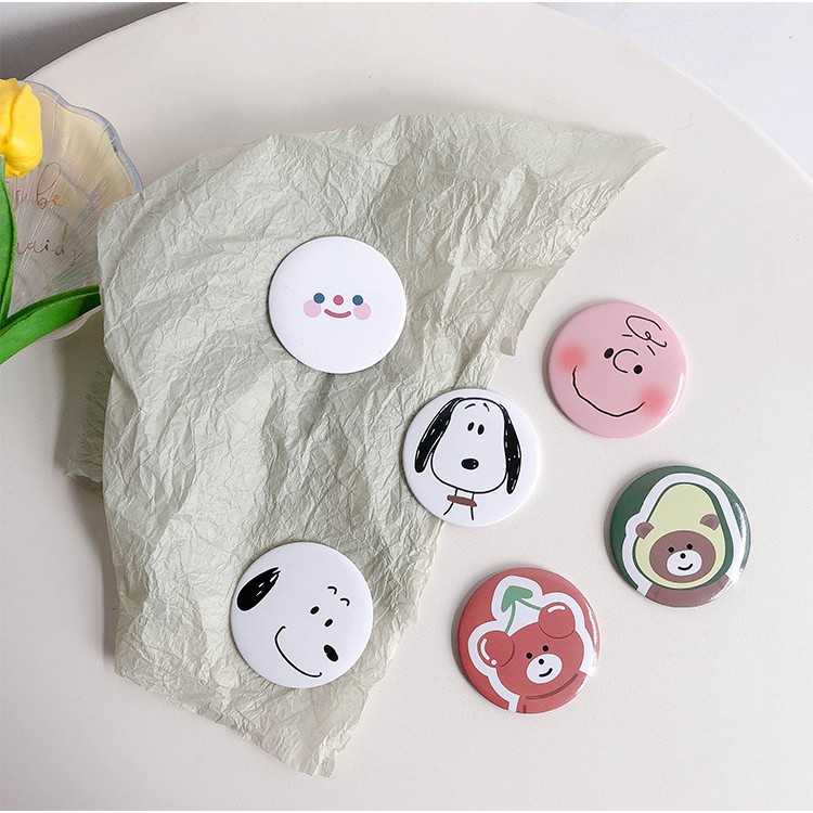 [CHỌN MẪU] Gương Tròn Mini Cầm Tay Gấu, Snoopy Dễ Thương - Gương Trang Điểm Bỏ Túi