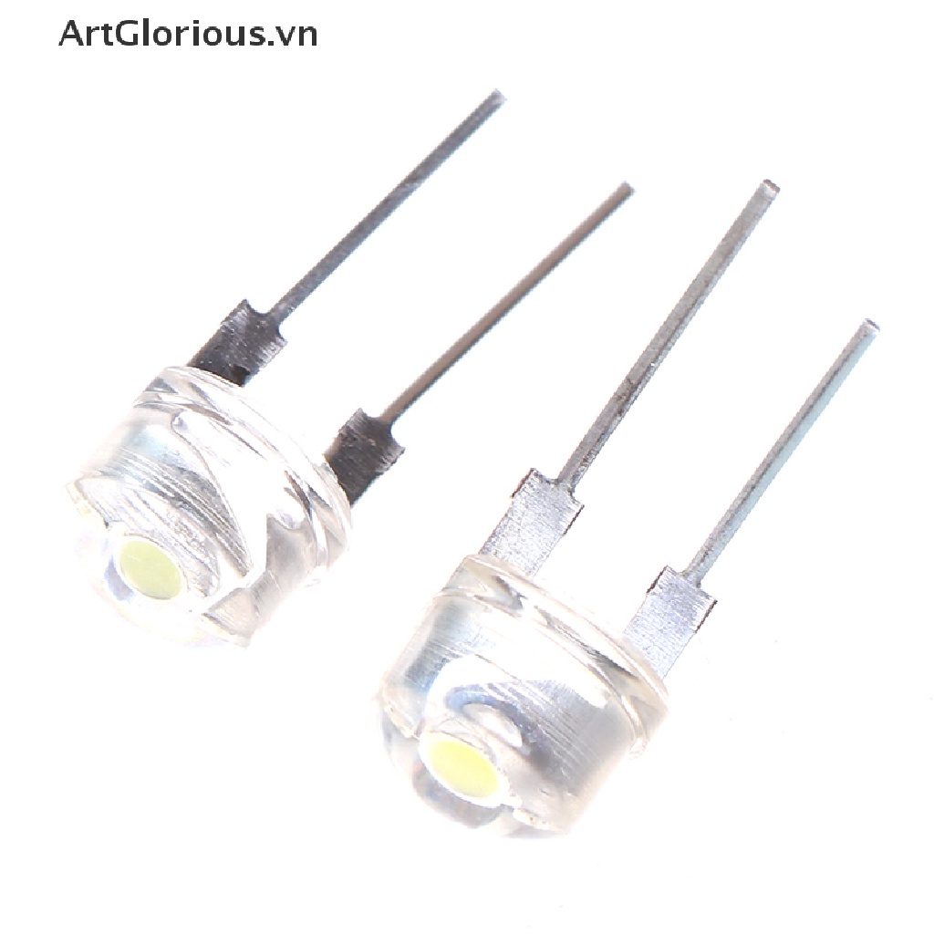 Bộ 10 Đèn LED Ánh Sáng Trắng 8mm 0.5W 3.0-3.2V