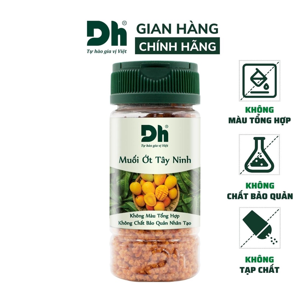 Muối ớt Tây Ninh DH Foods hạt to gia vị chấm hoa quả loại 1 thơm ngon 60/80/110gr - DHMTN45