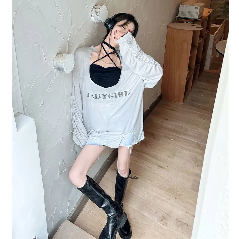 Jiashucheng Áo Thun Dài Tay Chống Nắng Điều Hòa Không Khí Thiết Kế Phong Cách Mới Kiểu Pháp Cho Nữ