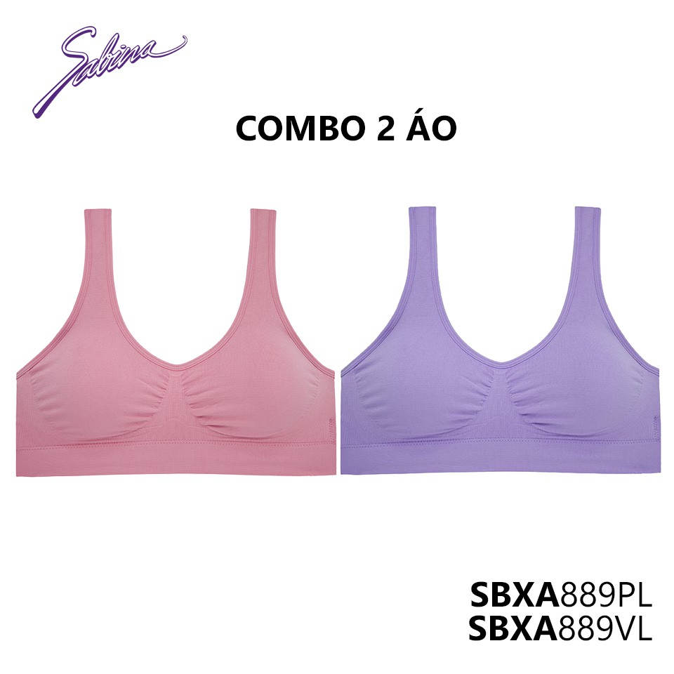 Combo 2 Áo Lót Không Gọng Mút Rời Mỏng Vừa Màu Trơn Soft Collection By Sabina SBXA889PL+SBXA889VL