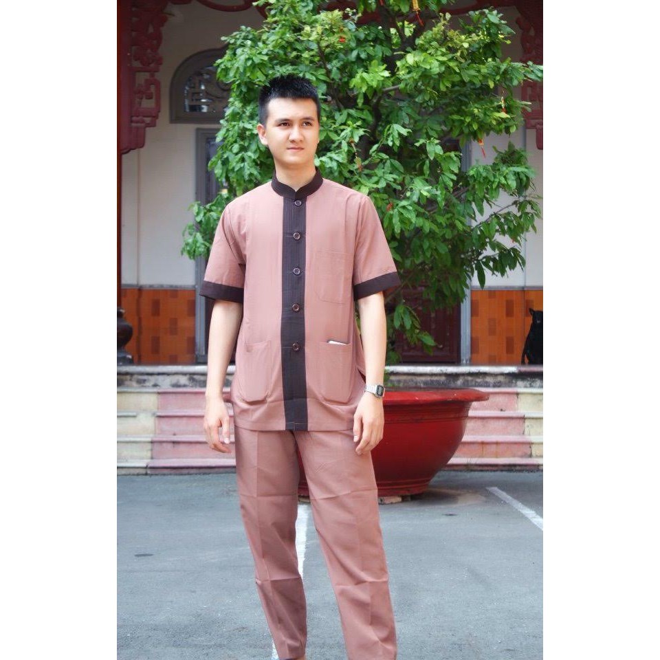 Áo lam đi chùa cao cấp cho nam,  đồ phật tử nam