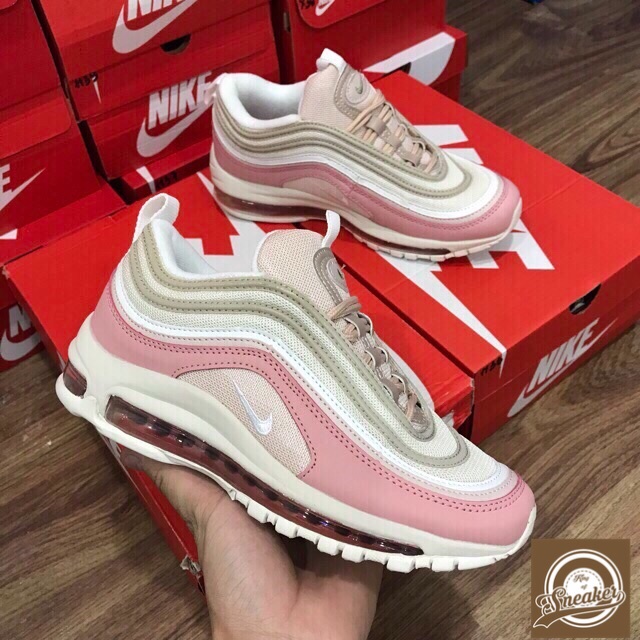 SALE Giày HOT Giầy thể thao, sneaker AIR MAX 97 màu hồng kem nữ tính thể thao dạo phố 2020 * *