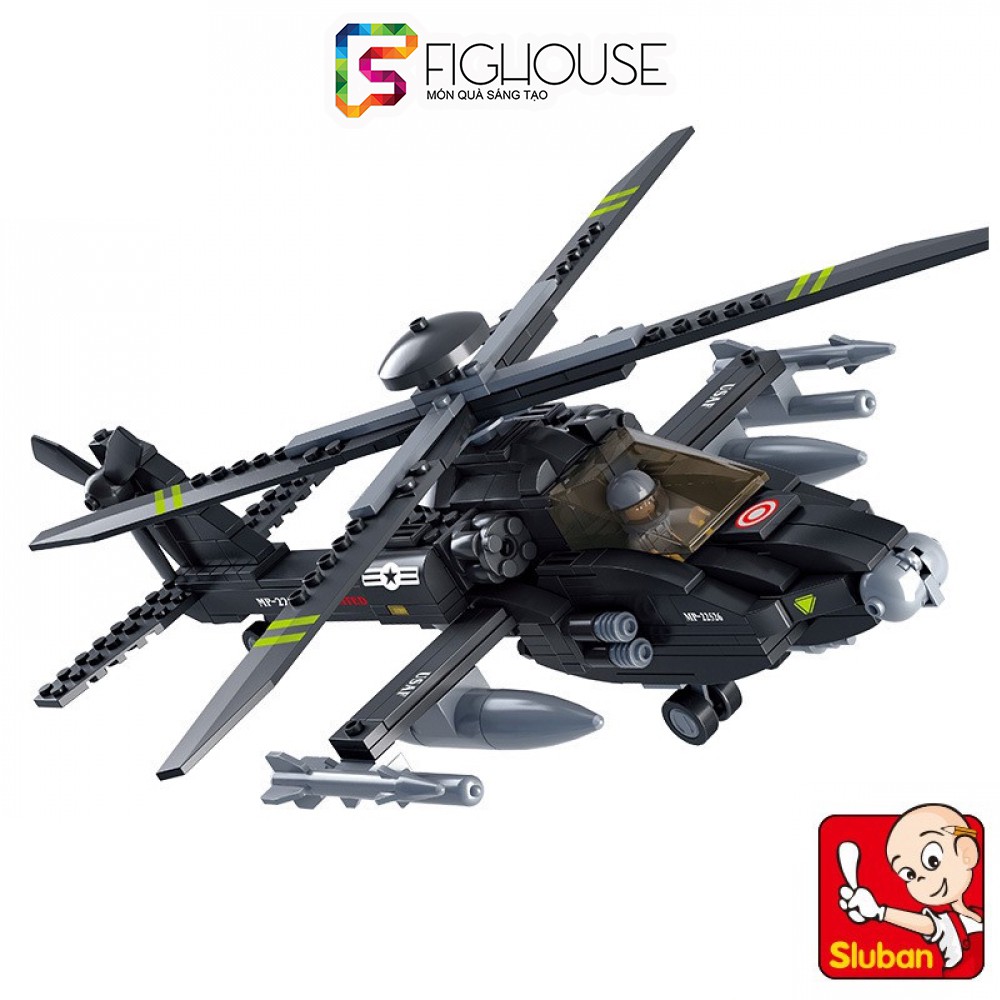 Đồ Chơi Lắp Ráp non-lego Sluban M38-B0511 Trực Thăng Tấn Công 293 Chi Tiết