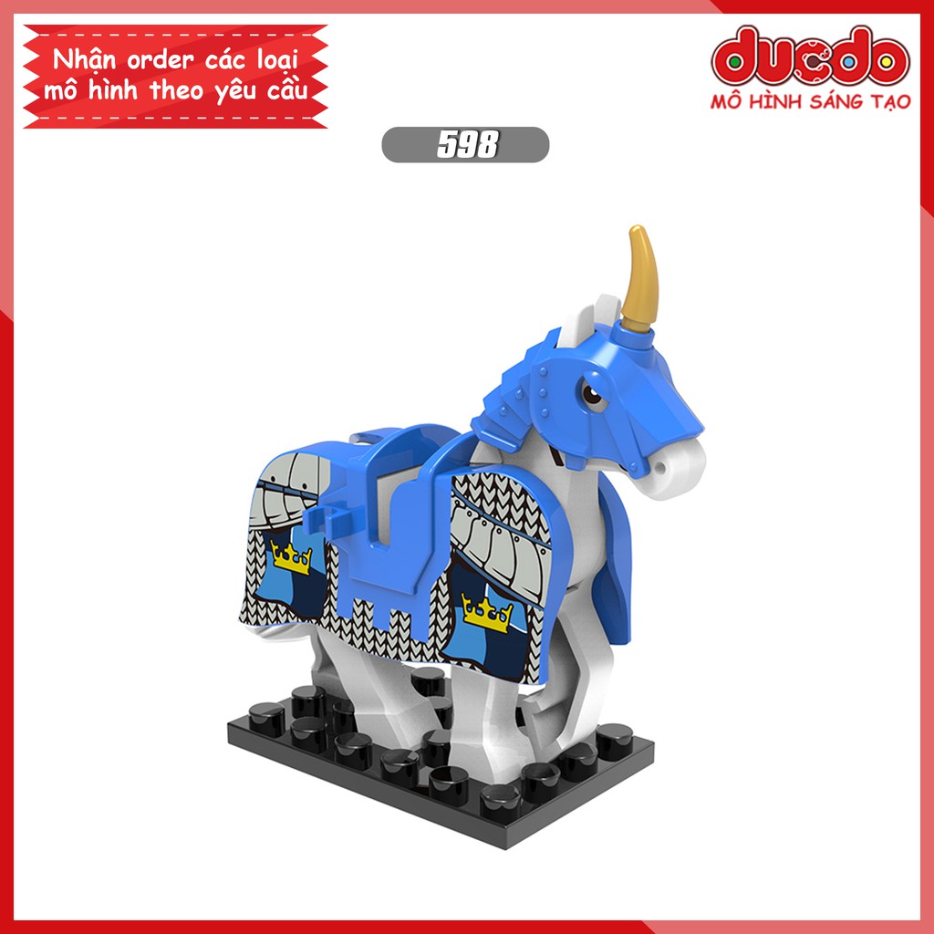 Minifigures ngựa chiến full giáp siêu đẹp - Đồ chơi Lắp ghép Xếp hình Mini Mô hình XINH 0158