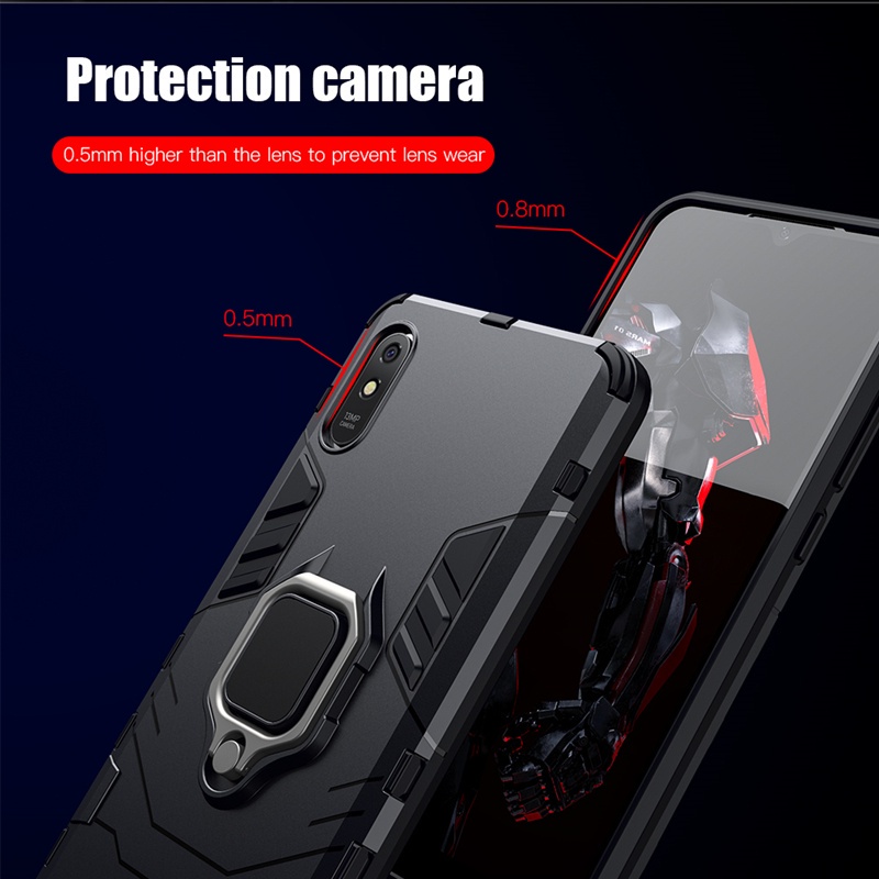 Ốp Điện Thoại PC + TPU Chống Sốc Có Giá Đỡ Dạng Vòng Tròn Kim Loại Cho OPPO Reno 8T 8 5G 8Z 7Z 7 SE