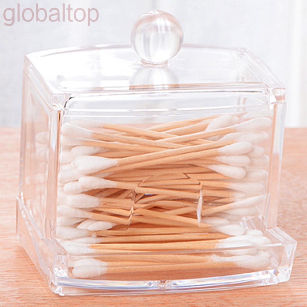 Hộp đựng tăm bông / mỹ phẩm hình vuông tiện lợi Q-tip