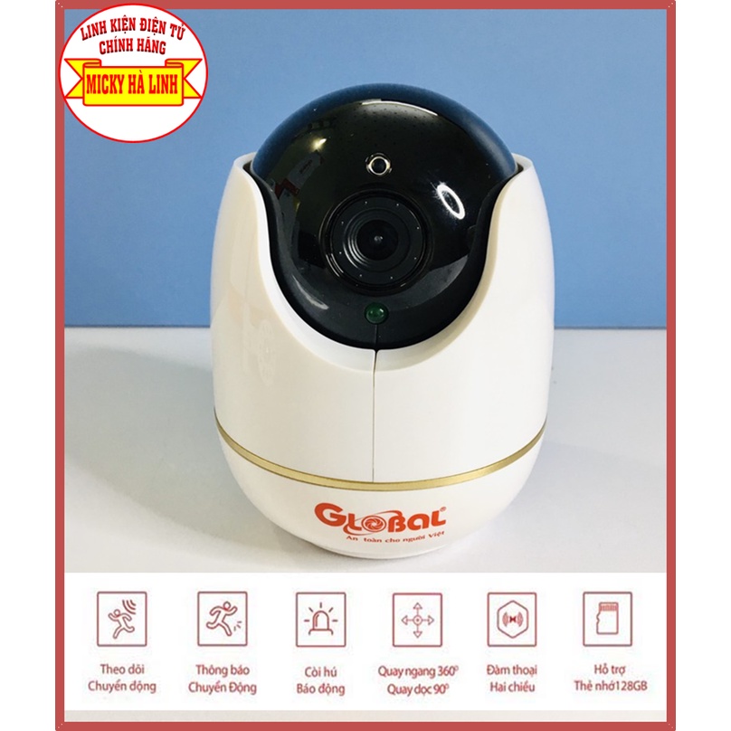 [Chính Hãng] Camera IP Wifi Global IOT 03 2.0 Megapixel, quay quét 360°, Server Việt Nam, Đàm thoại 2 chiều, Báo động