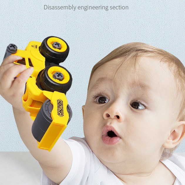 Đồ chơi mô hình xe cẩu, xe chở cát, xe lu,... kèm tua vít tháo lắp cho bé CTT001 - Có thể chọn mẫu