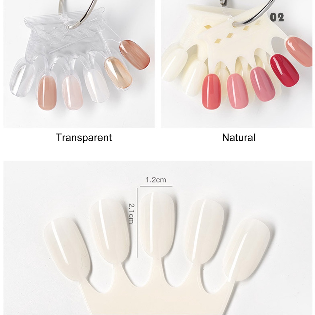 Set 10/50 Thẻ Hình Quạt Bằng Nhựa ABS Trưng Bày Móng Tay Nghệ Thuật