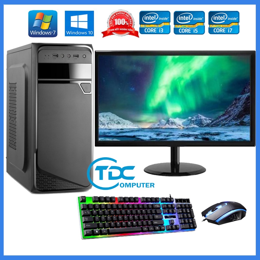 Bộ máy tính để bàn Max PC + Màn hình Provision 19 inch Cấu hình core i3, i5 i7 Ram 8GB, SSD 240GB + Quà Tặng