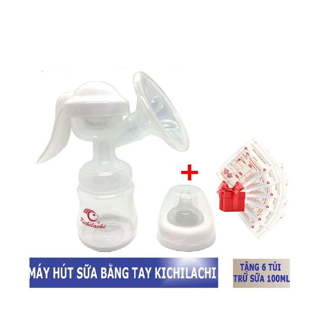 Máy Hút Sữa Bằng Tay kichilachi nhật bản (Tặng 6 túi trữ sữa 100ml) , hút sữa cầm tay công nghệ nhật bản hàng loại 1