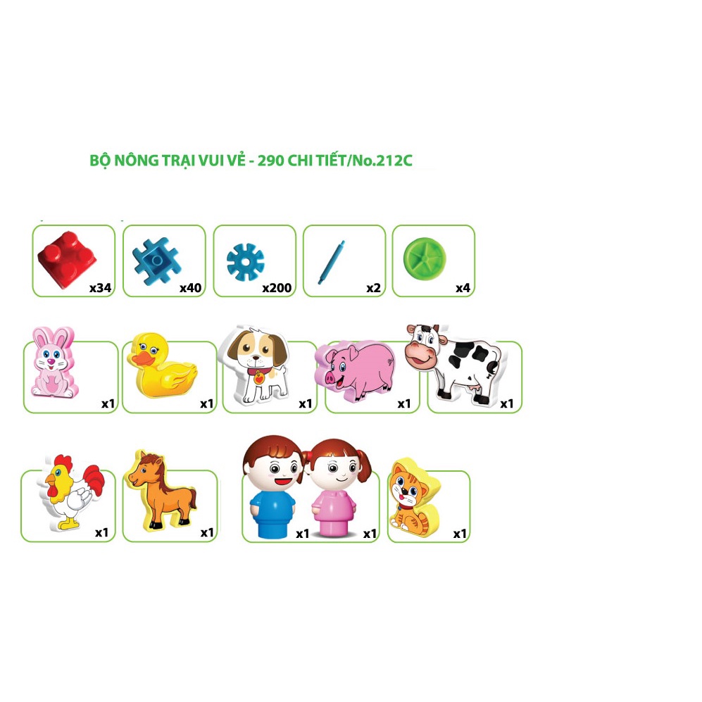 Đồ chơi Antona lắp ghép xếp hình tuổi thơ Nông trại vui vẻ nhiều chi tiết