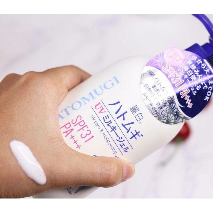 Sữa dưỡng chống nắng trắng da Hatomugi ý dĩ SPF 31+++, SPF 50+++ Nhật Bản chính hãng -  Chai 250ml