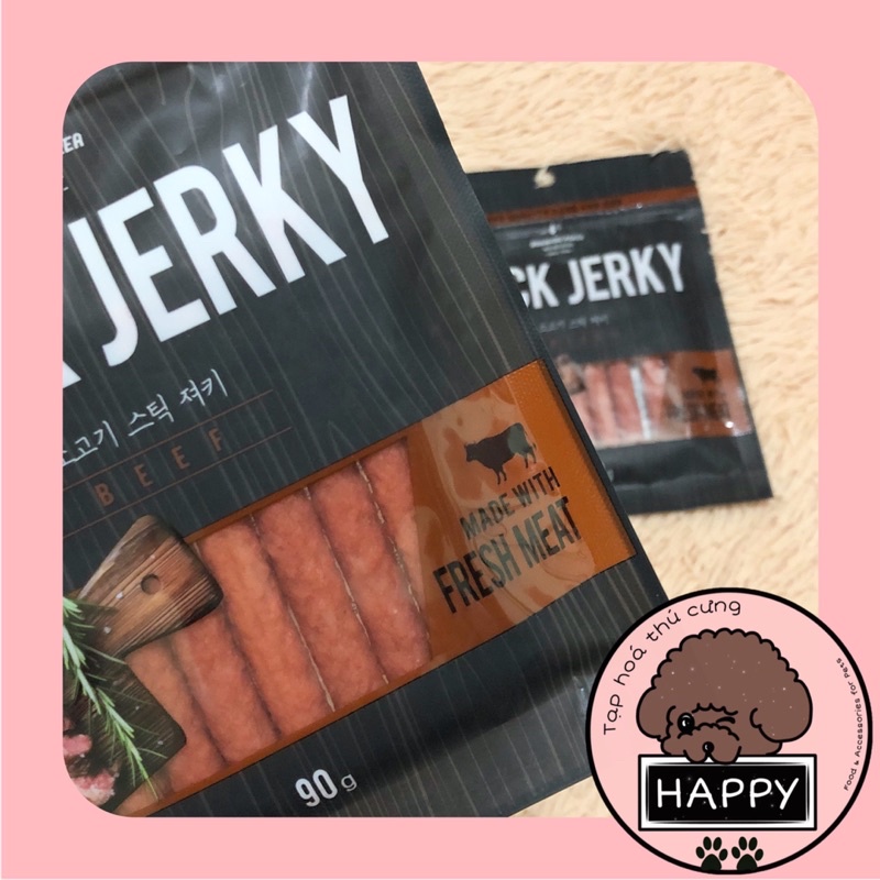 Bánh thưởng thịt bò que mềm cho chó / Snack thanh mềm cho cún BowWow Beef Jerky Stick [Ảnh thật]- Tạp Hóa Thú Cưng Happy