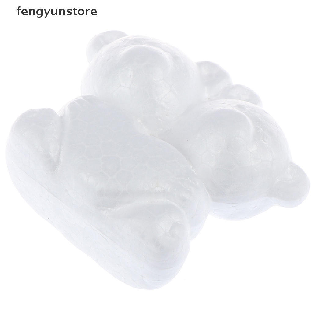 Mô hình chú gấu bằng xốp polystyrene màu trắng trang trí Giáng Sinh DIY độc đáo