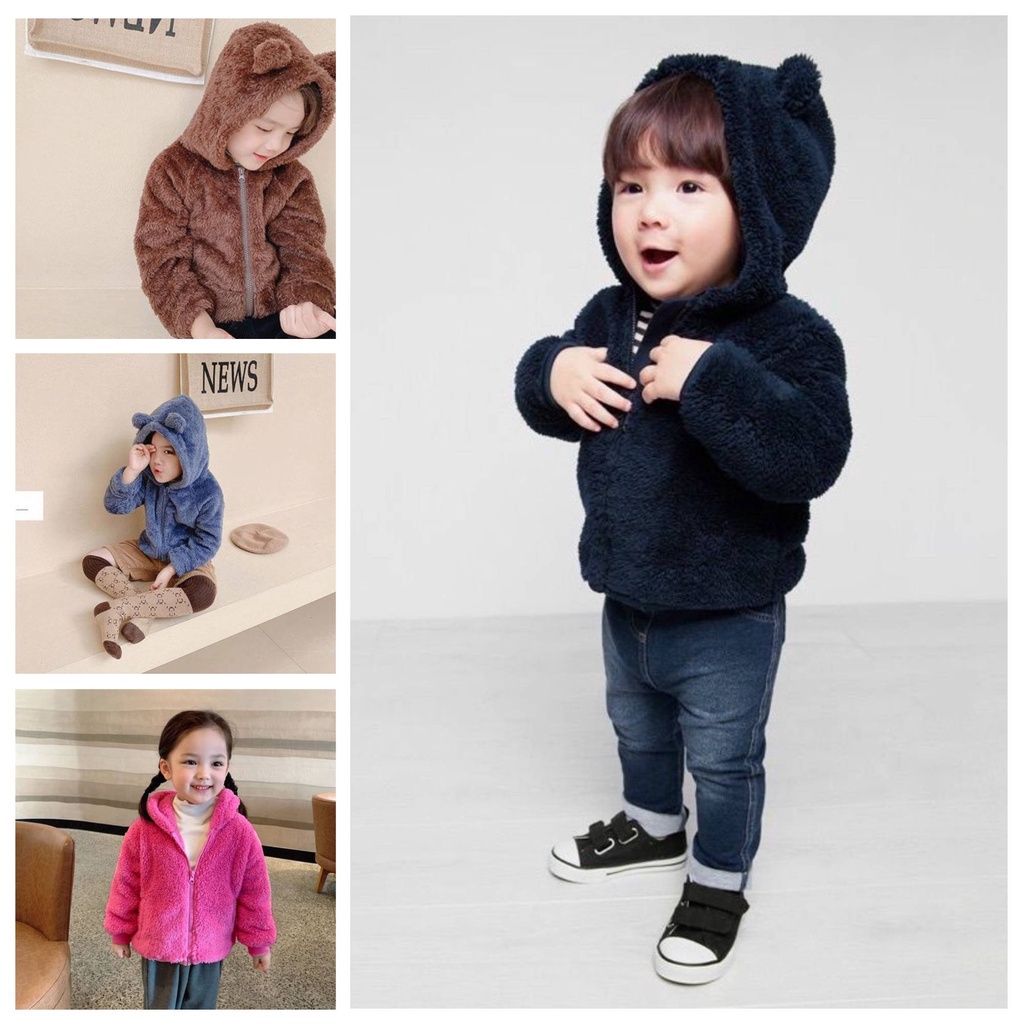 Áo Khoác Cho Bé Vải Lông Chất Siêu Mềm Siêu Ấm AM770 TTR133 TTR155
