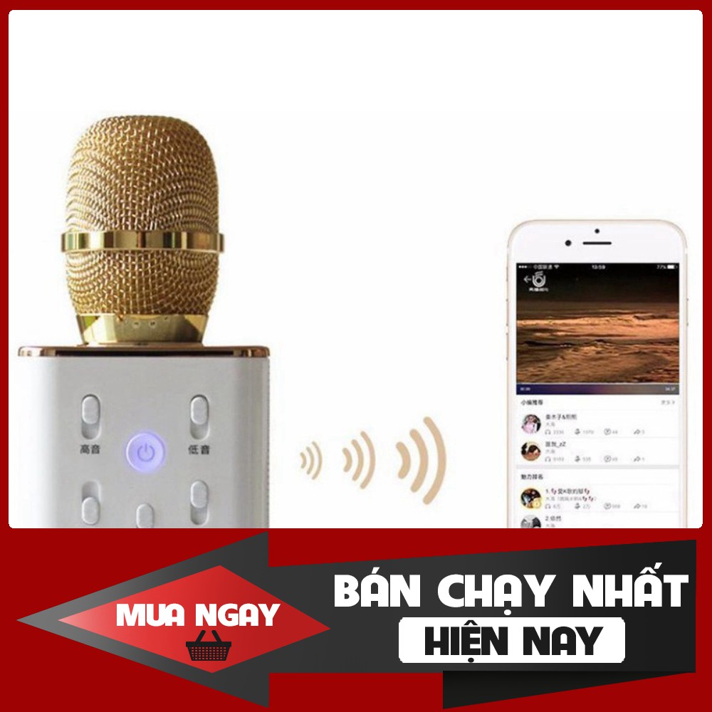 [FREESHIP] Mic Hát Karaoke Kiêm Loa Bluetooth 3in1 Q7 U thế hệ mới - Hàng chất lượng, cam kết giá tốt nhất miền nam