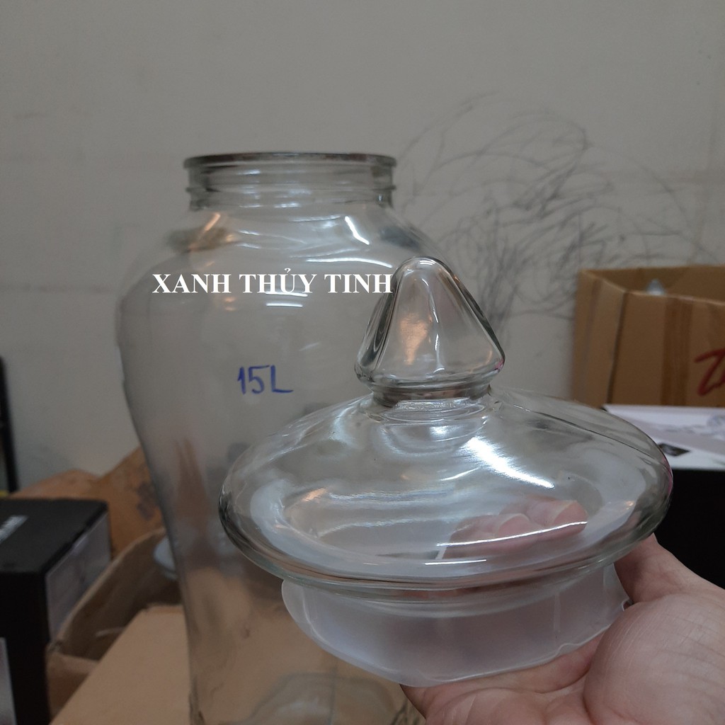 Bình thủy tinh Chân mây ngâm sâm, nấm, hoa quả -  Dung tích 15 lít