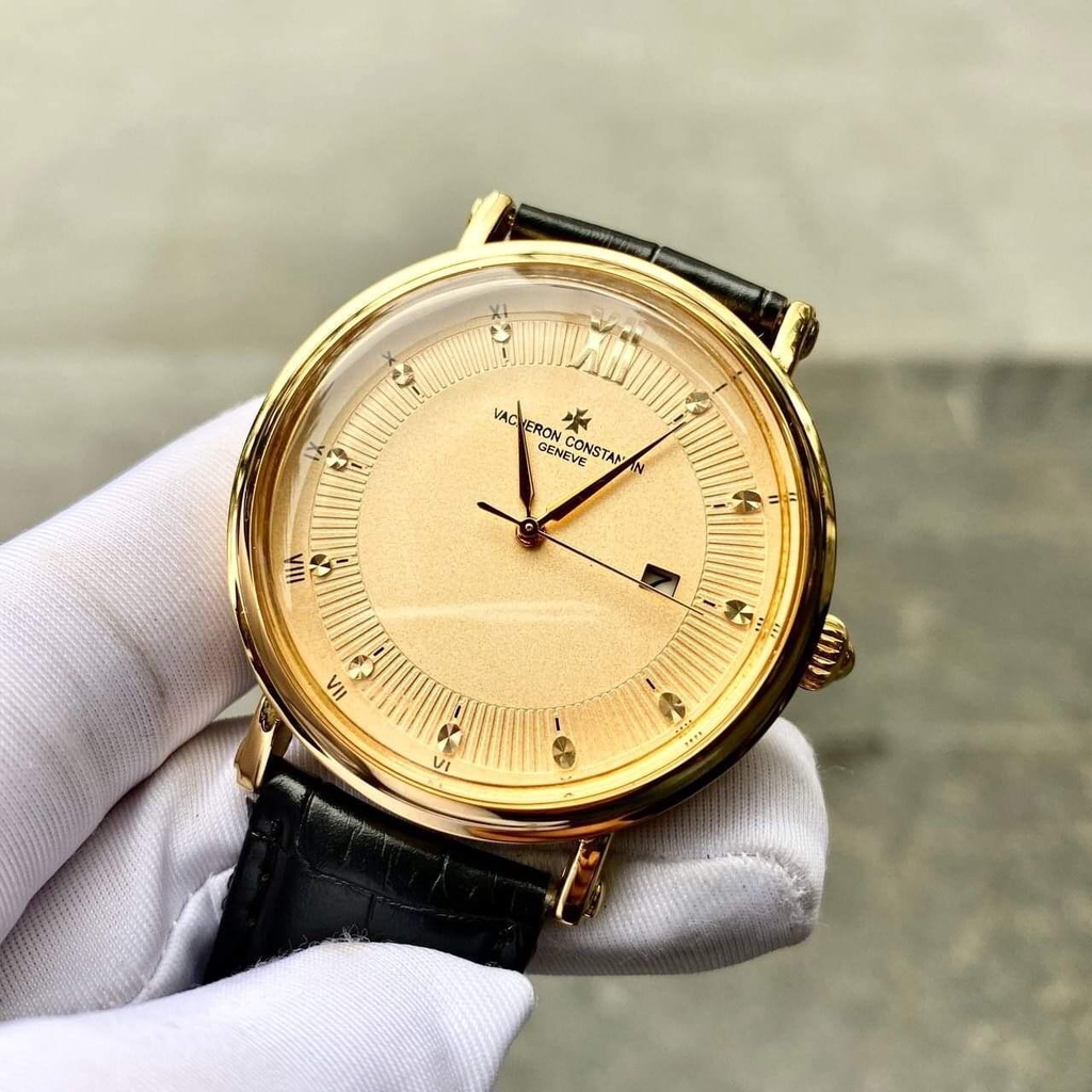 Đồng Hồ Pin NAM Vacheron P349 Chống Xước, Chống Nước - TẶNG 1 Dây da cao cấp + 2 pin AG4