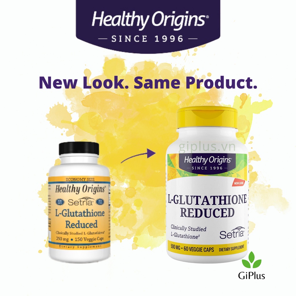 Viên Uống Hỗ Trợ Trắng Da Healthy Origins L - Glutathione Reduced 500mg (60 Viên/Lọ)