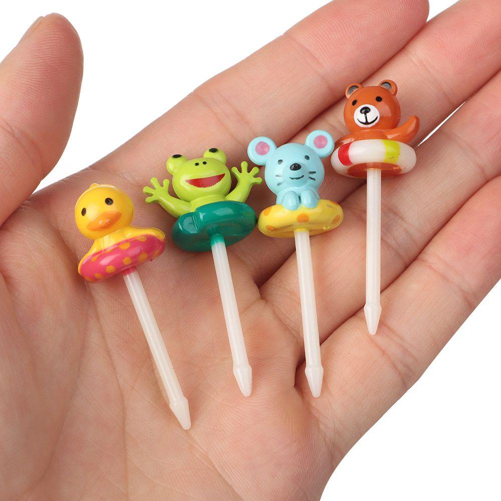 Bộ 8 Nĩa Ăn Trái Cây Hình Động Vật Hoạt Hình Có Thể Tái Sử Dụng Cho Trẻ Em