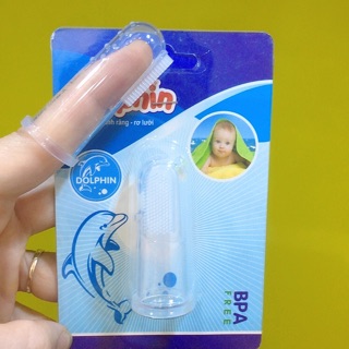 Bàn Chải Đánh Răng Kèm Rơ Lưỡi Silicone DOLPHIN♥️ Bảo vệ răng miệng non nớt của bé yêu