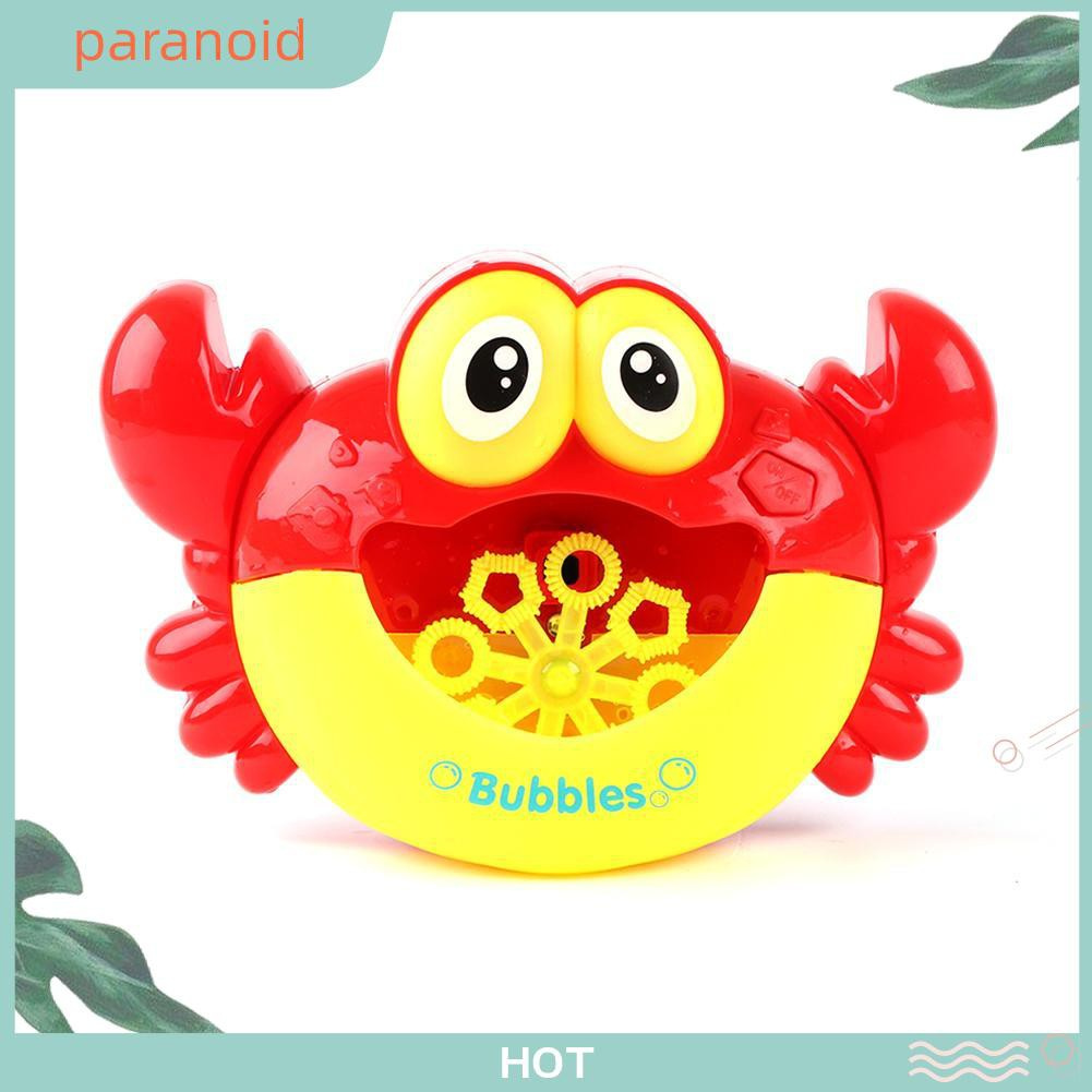 Paranoid Electric Crab Bubble Machine Bathtub Bubble Maker Light Music Baby Bath Đồ chơi