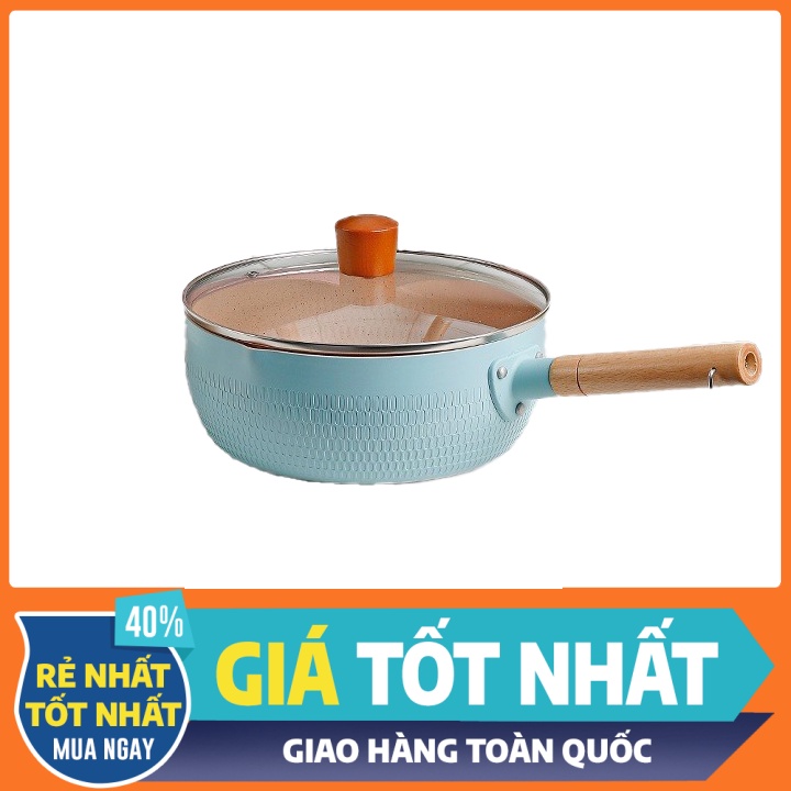 [BẾP TỪ] Chảo Lòng Sâu Mini Chống Dính - Chảo chiên sâu lòng đáy từ - Nồi Nấu Bột Cho Bé , Chảo sâu lòng màu xanh ,hồng