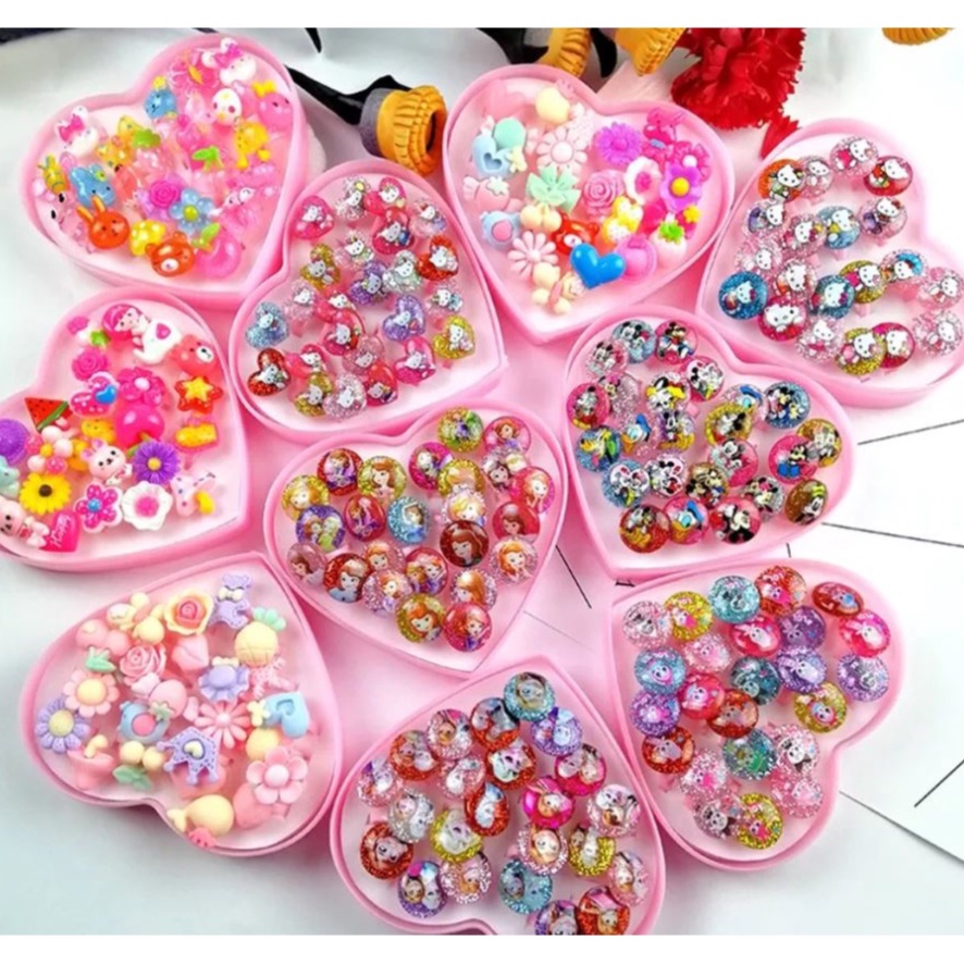 🔥HOT🔥Nhẫn Cho Bé Gái. Đồ Chơi Nhẫn Hoạt Hình, Nhẫn Công Chúa Các Loại Cho Bé Gái Bằng Nhựa