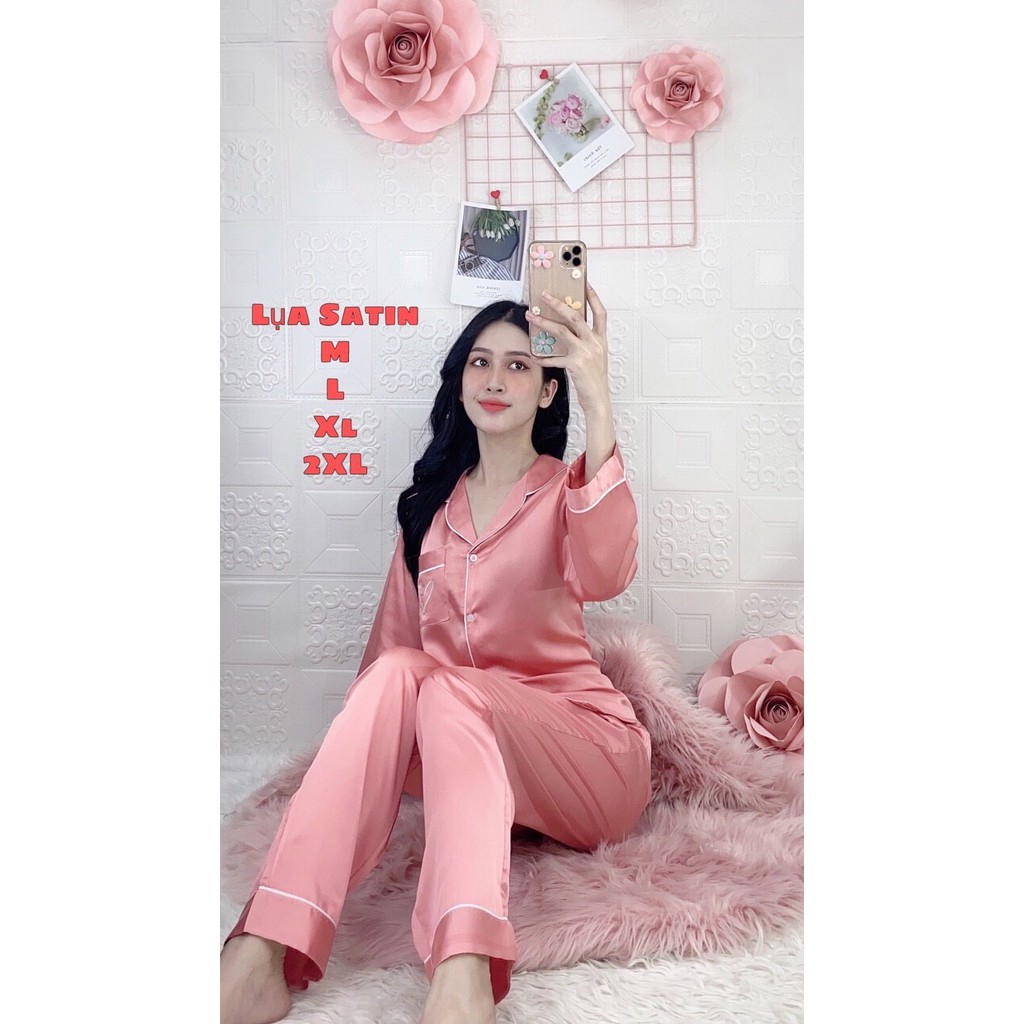 HOT - HOT - HOT - HÀNG MỚI VỀ PIJAMA LỤA SATIN CAO CẤP DÀI VIỀN TRẮNG ĐƯỢC ƯA CHUỘNG NHẤT 2020 | BigBuy360 - bigbuy360.vn