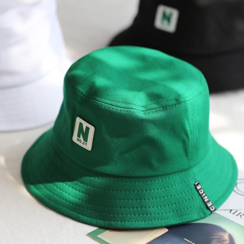 Mũ Bucket Màu Xanh Lá Phong Cách Harajuku Hàn Quốc Thời Trang Mùa Hè Cho Nữ