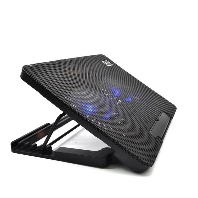 Đế tản nhiệt Laptop Cooling Pad N99 - 2 quạt, đèn Led, có nấc nâng lên hạ xuống cho laptop từ 10-17 inch