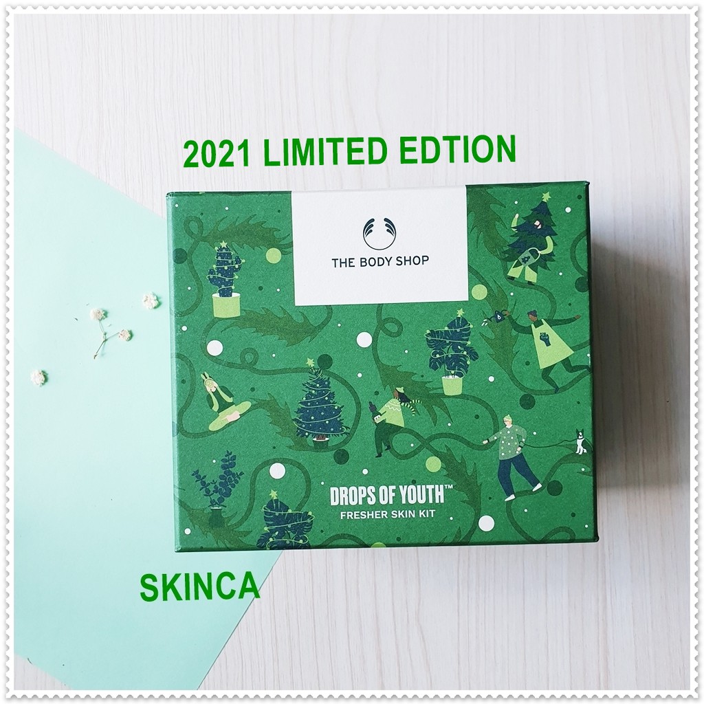 (Mẫu mới 2021) Set chống lão hóa THE BODY SHOP Drops of Youth Fresh Skin Kit