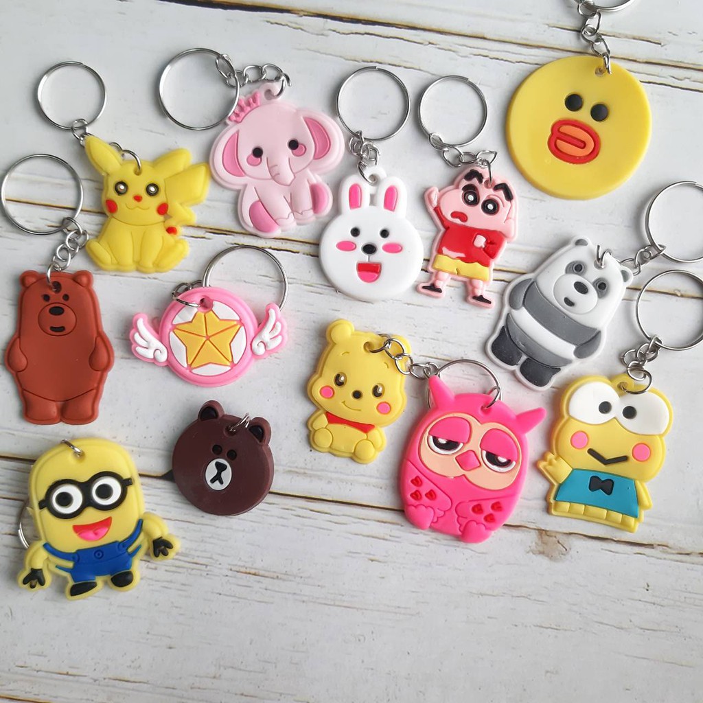 [ MÓC KHÓA CUTE ] Móc khóa PVC 1 mặt siêu dễ thương