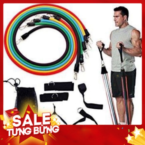 [FREE SHIP] Bộ Dây tập GYm Ngũ sắc tập thể hình, tập gym đa năng