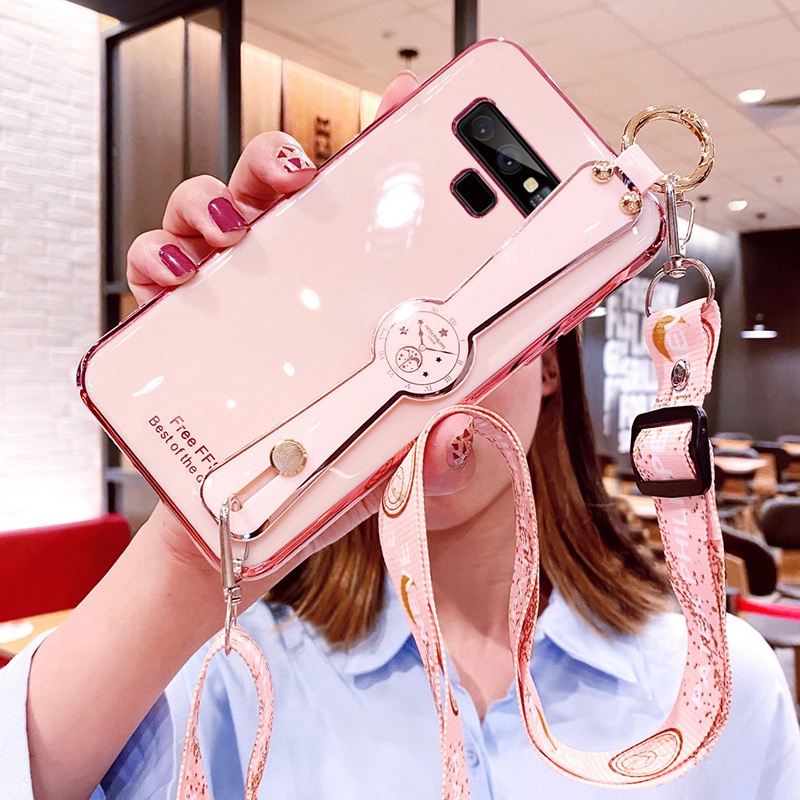 Ốp Điện Thoại Mềm Đính Đá Gắn Dây Đeo Cổ Cho samsung note 8 samsung note 9