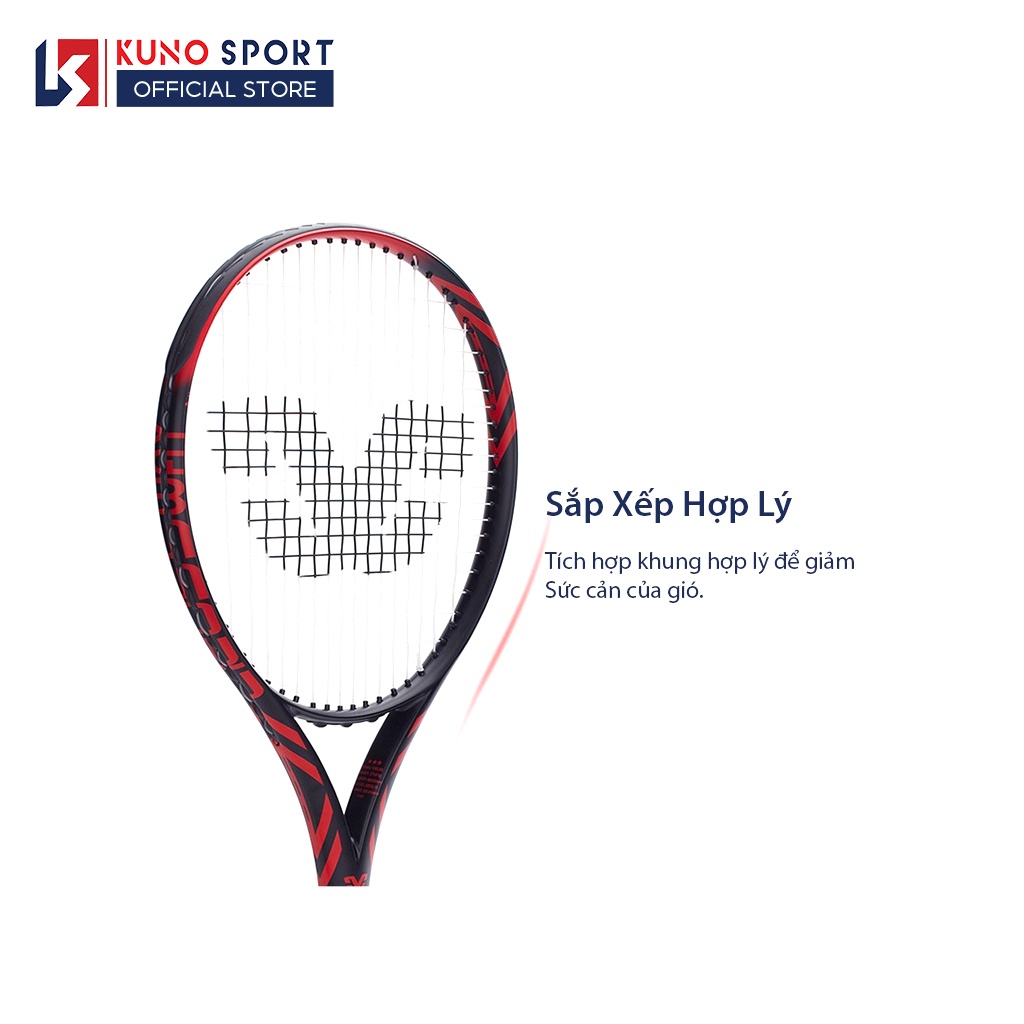 Vợt Tennis CROSSWAY W202 Sợi Carbon Cao Cấp Tặng Kèm Bộ Đế Và Bóng Tập Luyện