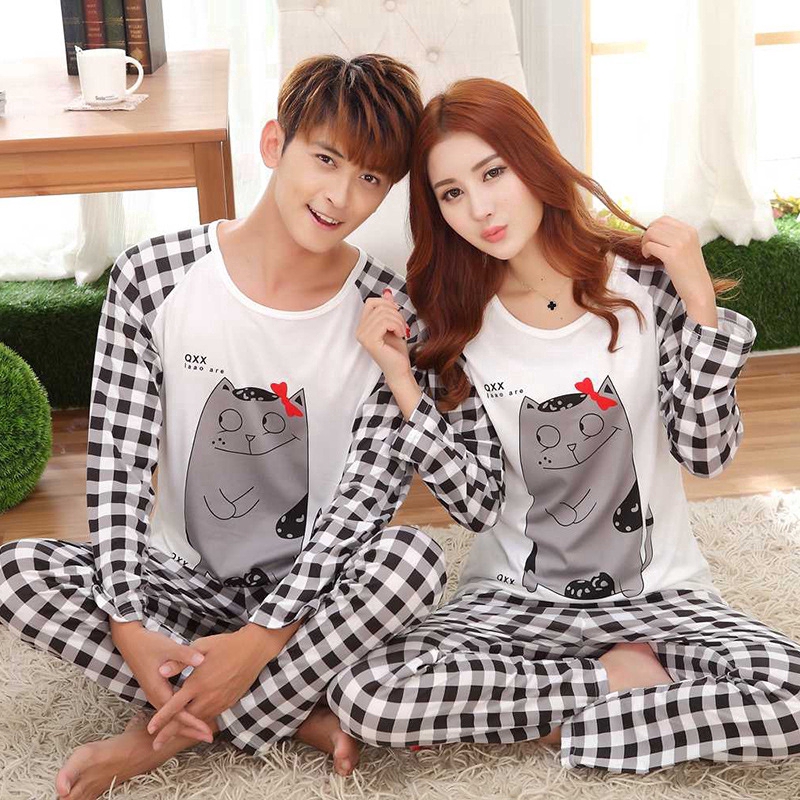 Set Đồ Ngủ Dài Tay Phong Cách Hàn Quốc Dành Cho Cả Nam Và Nữ