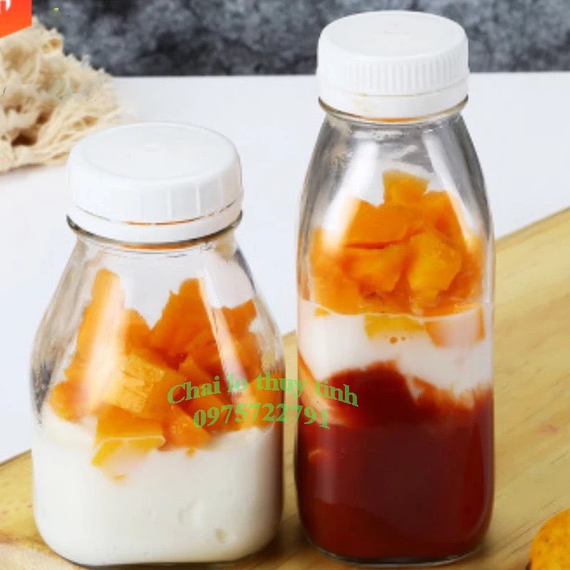 Chai thuỷ tinh cao nắp nhựa 300ml-330ml (nắp nhựa trắng)