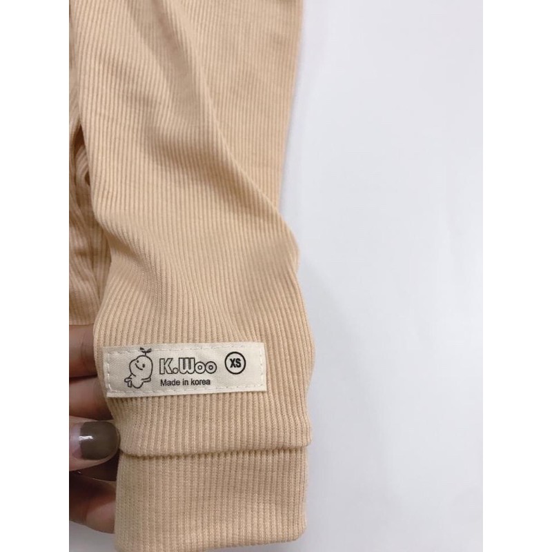 Áo thun gân tăm cổ 3 phân giữ ấm cho bé hàng loại 1