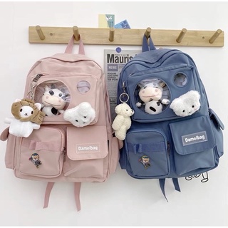 Balo hộp phối mica- dameibag- balo đi học - balo đầu gấu