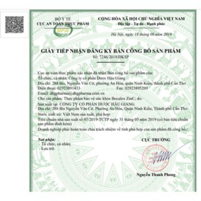 VIÊN SỦI BOCALEX ZINC BỔ SUNG C VA KẼM tăng đề kháng giảm mệt mỏi tube 10Vv