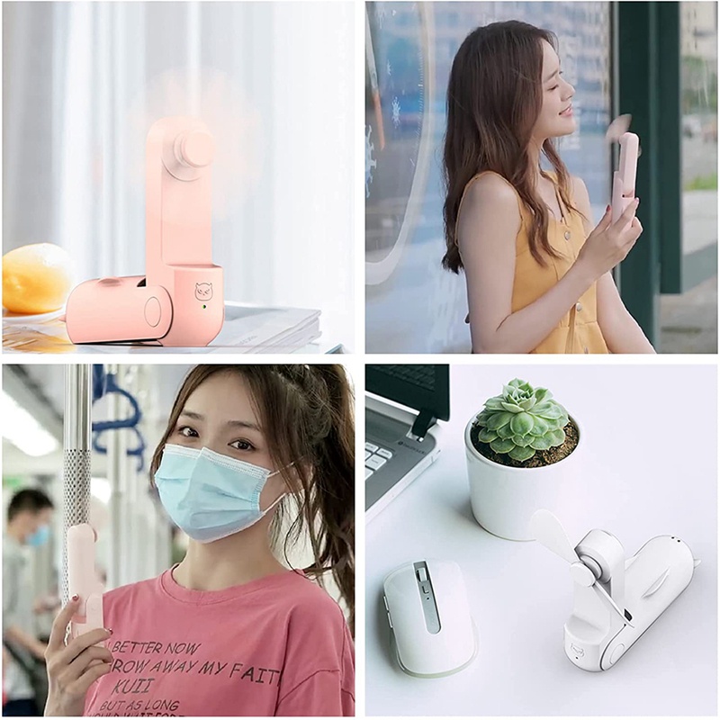 Quạt Điện Cầm Tay Sạc USB Có Thể Gấp Gọn Tiện Dụng Dùng Ngoài Trời