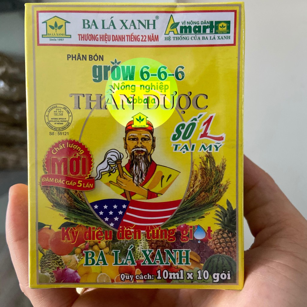 Phân Bón GROW 6-6-6 Tăng Năng Suất Cây Trồng 10ml (Chuyên Dùng Cho Rau Củ Quả)
