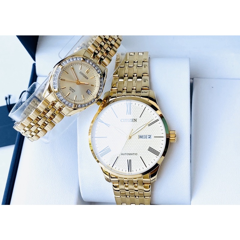 ĐỒNG HỒ COUPLE CHÍNH HÃNG CITIZEN Nam: NH8352-53P - Nữ: EU6062-50P mang vẻ đẹp sang trọng