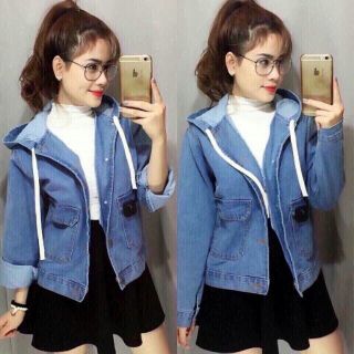 Áo khoác jean nữ có nón