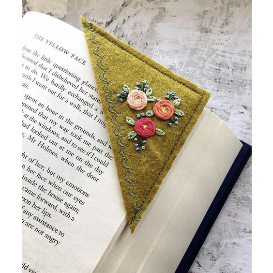 Kẹp sách DIY thêu hoa lá MÙA XUÂN - KIT nguyên liệu tự thêu COMBO kẹp sách hoa cỏ mùa xuân- MIE handmade shop