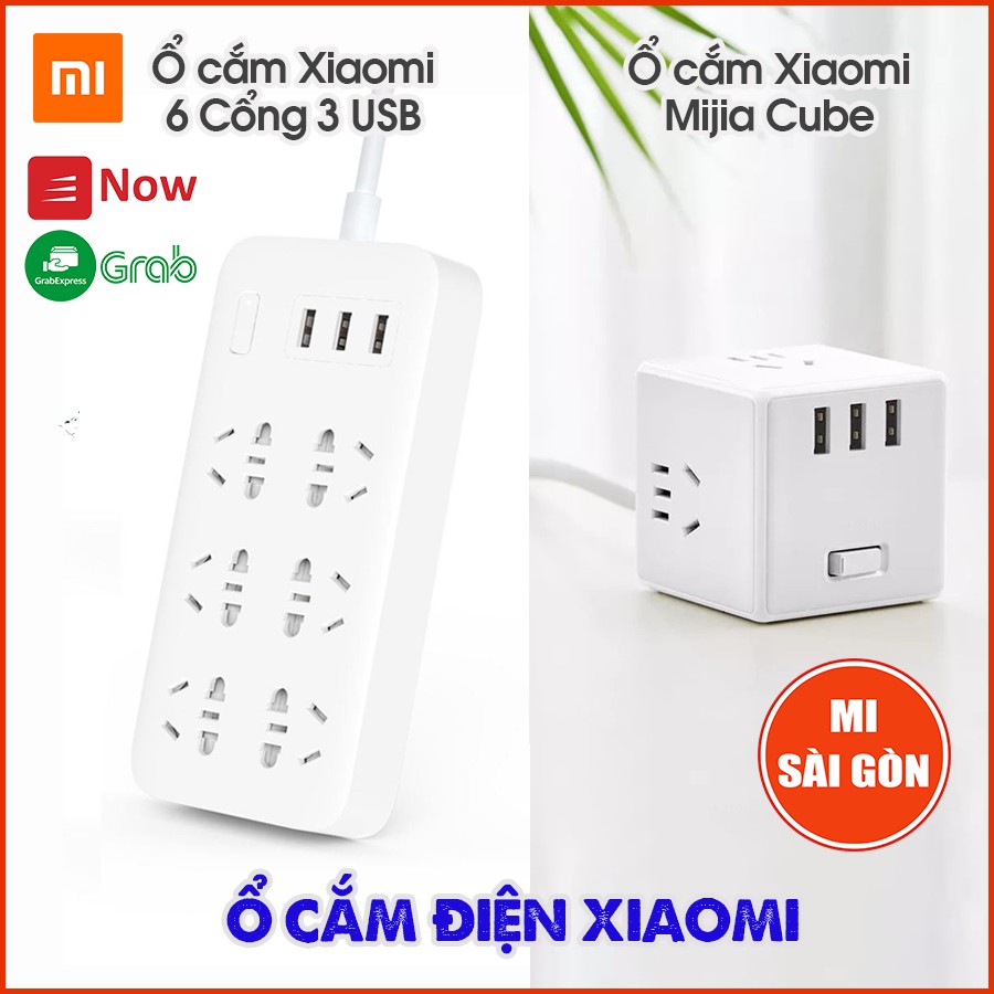 Ổ cắm Xiaomi Mi Power Strip 6 cổng 3 USB / Ổ cắm Cube Xiaomi Mijia